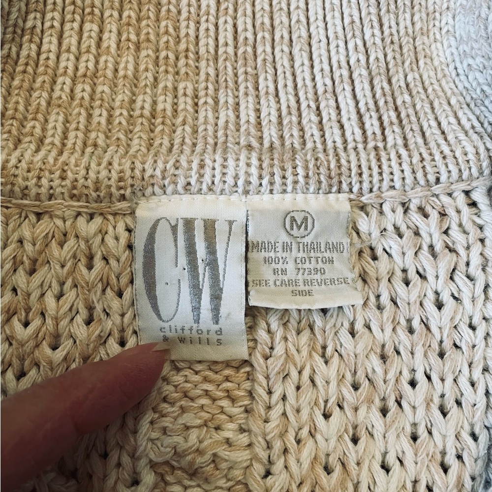 VINTAGE Cotton Henley Sweater - Picture 6 of 6